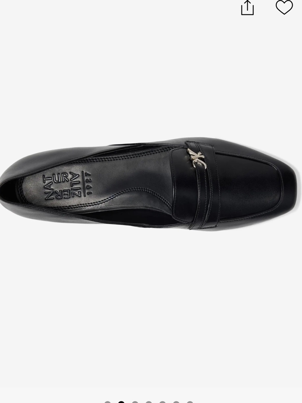 NIB Naturalizer Create Black Leather Slip On Loafers Women's 7M Square Toe - Picture 5 of 15